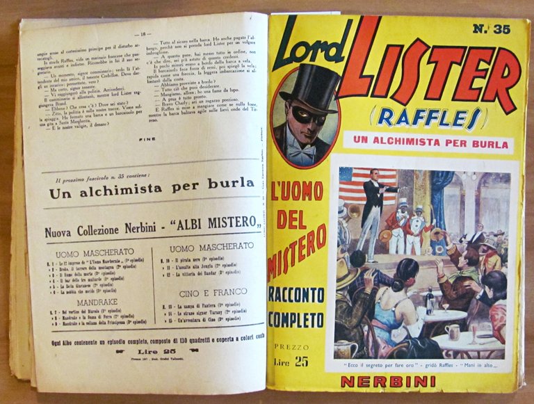 LORD LISTER (RAFFLES) Vol. III - Dal N.31 al N.45