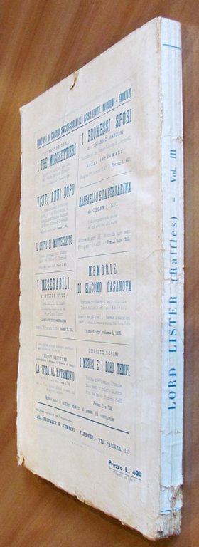 LORD LISTER (RAFFLES) Vol. III - Dal N.31 al N.45