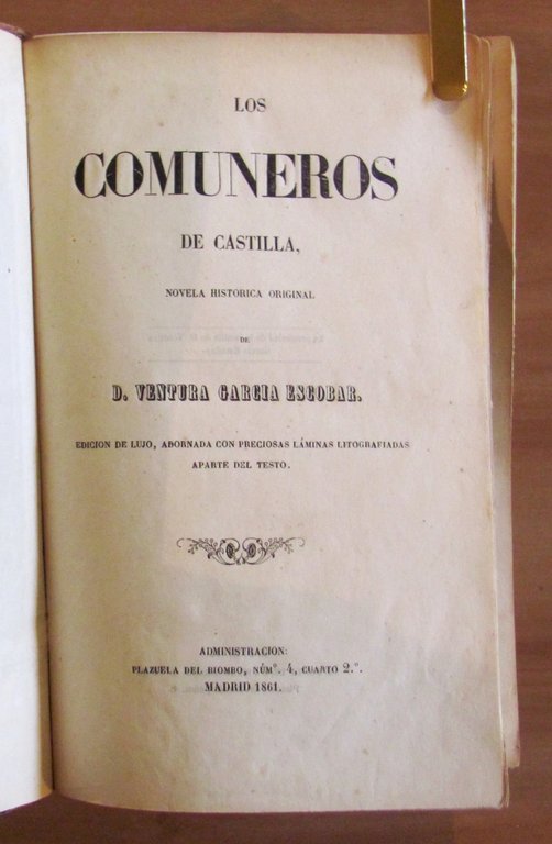 LOS COMUNEROS DE CASTILLA - Novela Historica Original, 1861 - …