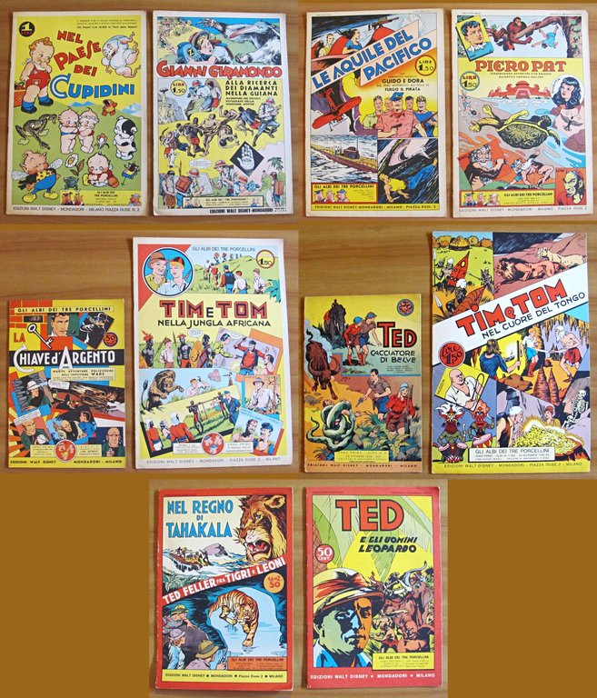 Lotto 10 fumetti - GLI ALBI DEI TRE PORCELLINI, Anastatica …