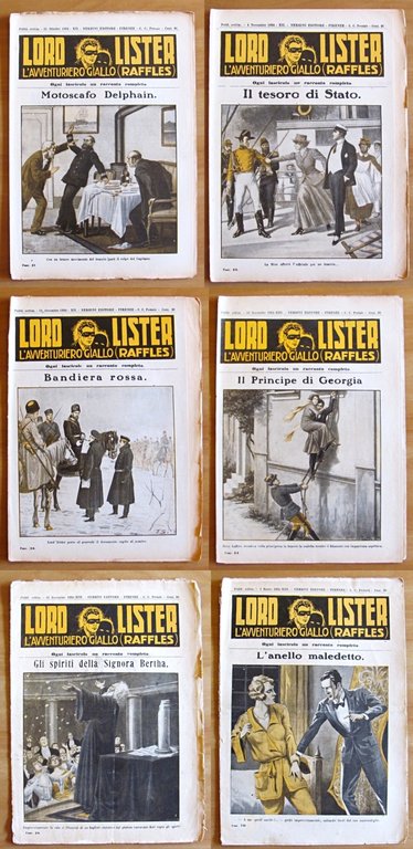 Lotto 17 Fascicoli sciolti LORD LISTER L'avventuriero Giallo (Raffles), 1934