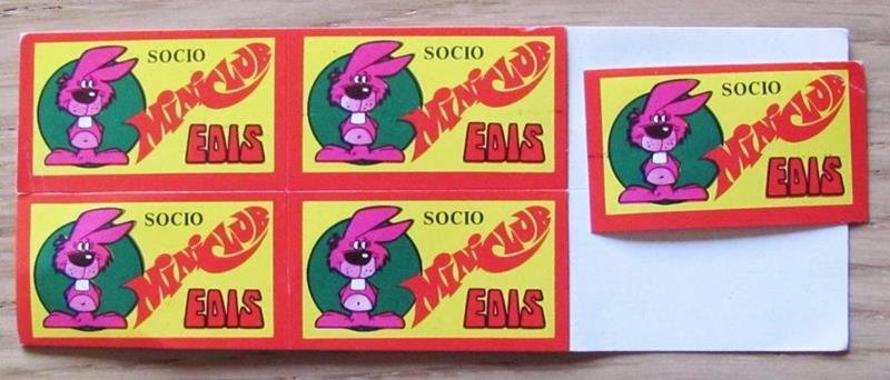 Lotto 5 Figurine. Card Adesive. Socio Miniclub Edis