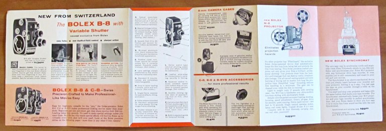 Lotto di 10 Brochure BOLEX PAILLARD - FOTOGRAFIA, CINEMATOGRAFIA