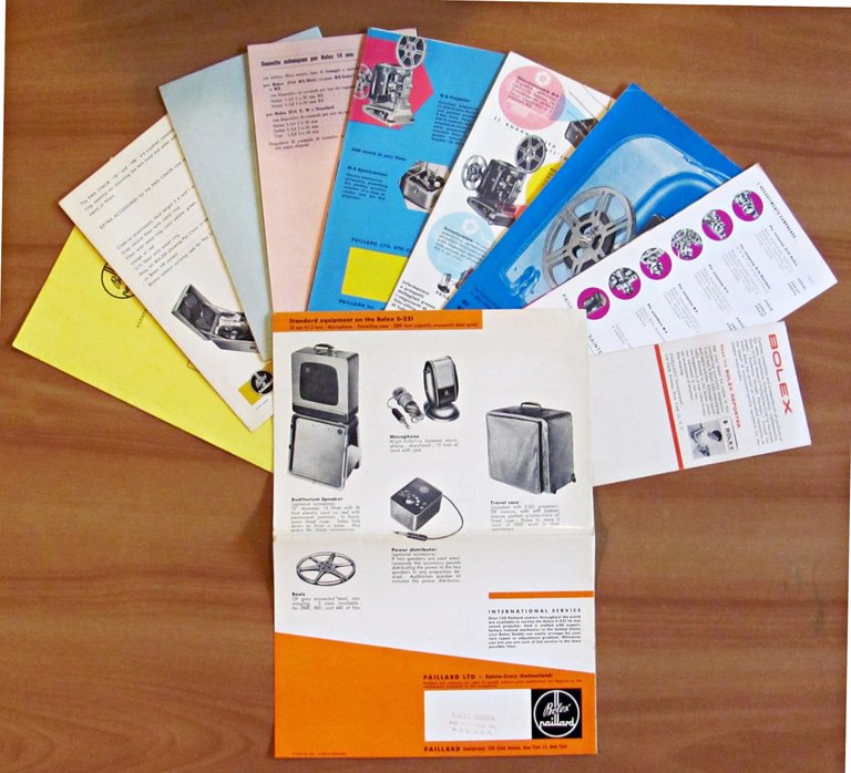 Lotto di 10 Brochure BOLEX PAILLARD - FOTOGRAFIA, CINEMATOGRAFIA