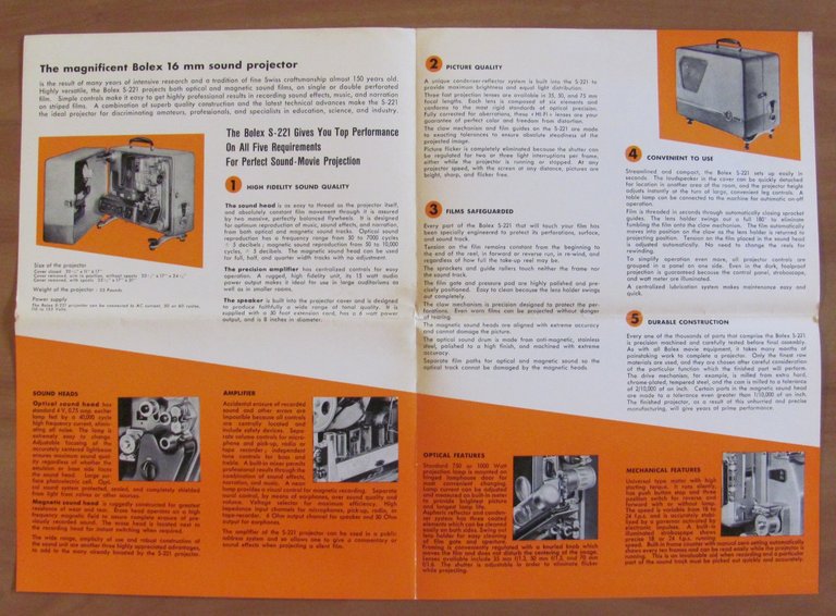 Lotto di 10 Brochure BOLEX PAILLARD - FOTOGRAFIA, CINEMATOGRAFIA