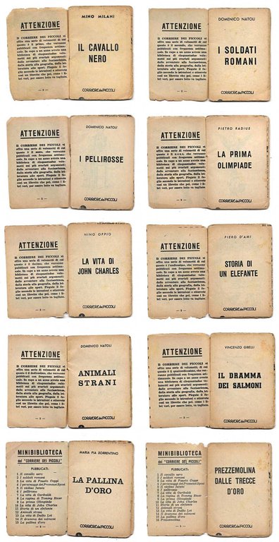 Lotto di 10 Libretti MINIBIBLIOTECA DEL CORRIERE DEI PICCOLI - …