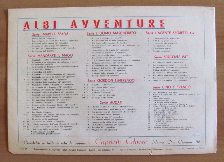 LOTTO di 13 - ALBI AVVENTURE - Serie CINO E …