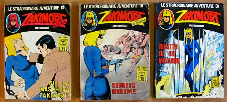 Lotto di 3 fumetti ZAKIMORT N.14, 16 e 19, 1973