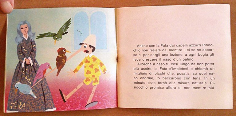 Lotto di 4 MINI LIBRO DISNEY PINOCCHIO, I ed. 1965/66