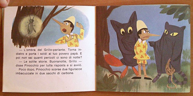 Lotto di 4 MINI LIBRO DISNEY PINOCCHIO, I ed. 1965/66