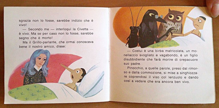 Lotto di 4 MINI LIBRO DISNEY PINOCCHIO, I ed. 1965/66