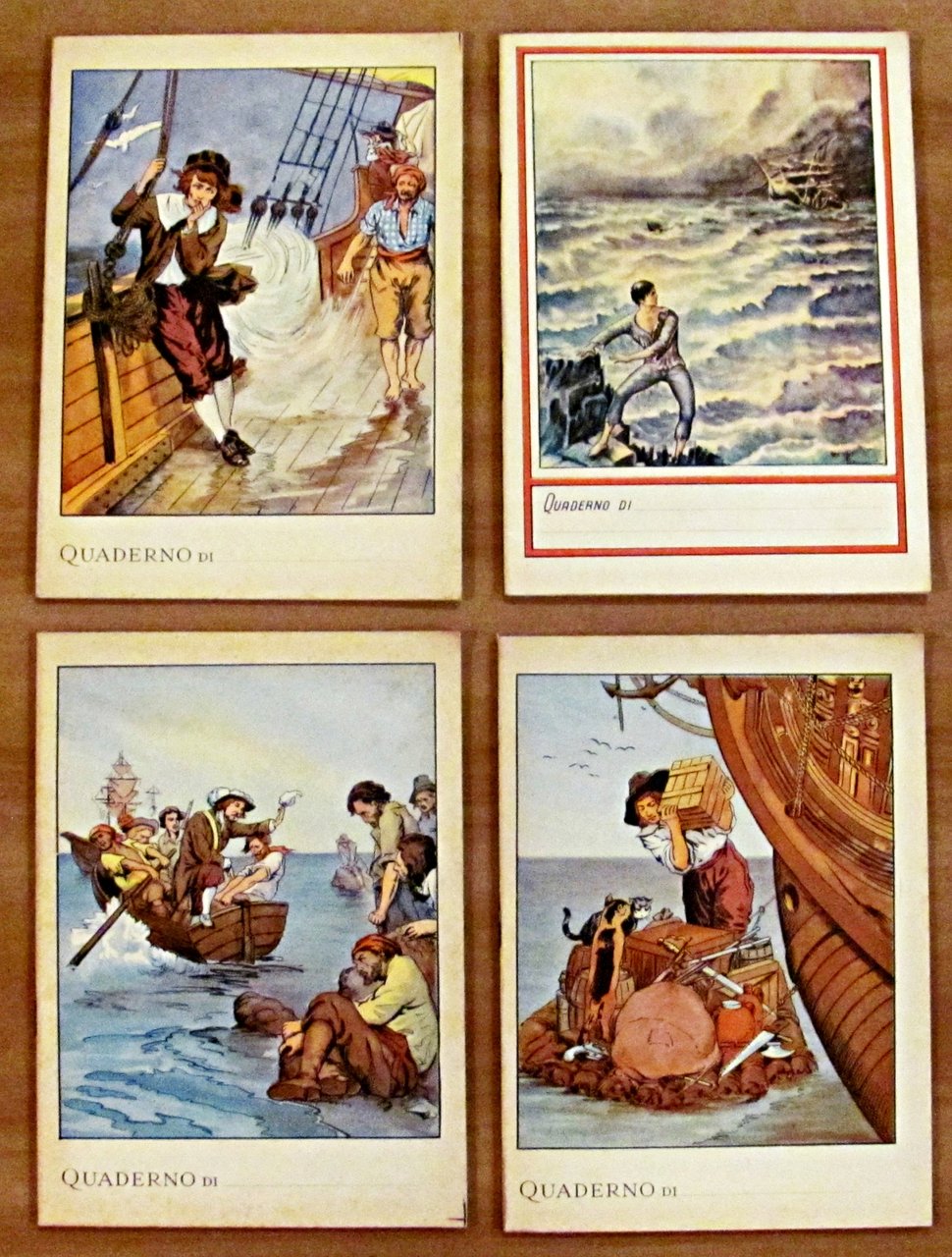 Lotto di 4 quaderni per la scuola elementare ROBINSON CRUSOE …