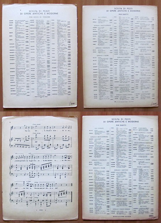 LOTTO DI 4 SPARTITI DI PUCCINI PER CANTO E PIANOFORTE …