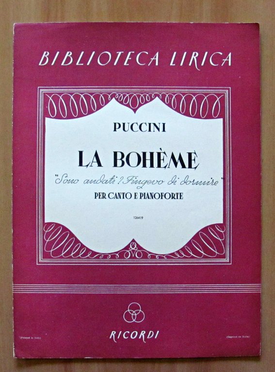 LOTTO DI 4 SPARTITI DI PUCCINI PER CANTO E PIANOFORTE …