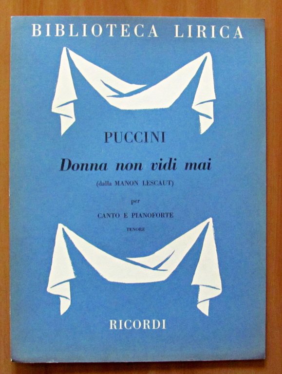 LOTTO DI 5 SPARTITI DI PUCCINI PER CANTO E PIANOFORTE …