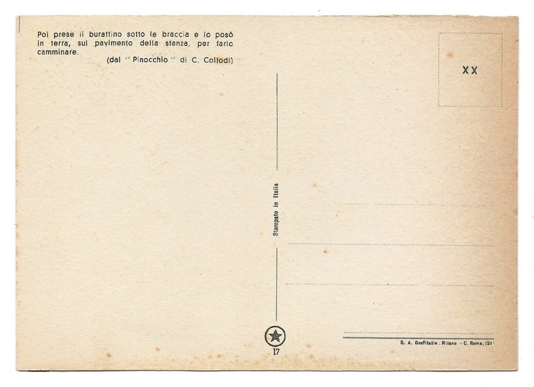 Lotto di 6 Cartoline di PINOCCHIO di Collodi, 1942 - …