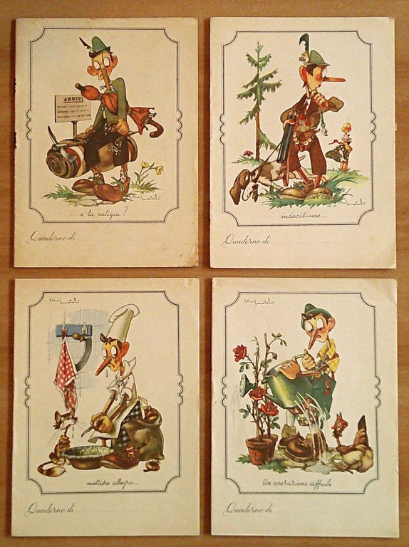 Lotto di 7 quaderni a righe e a quadretti PINOCCHIO, …