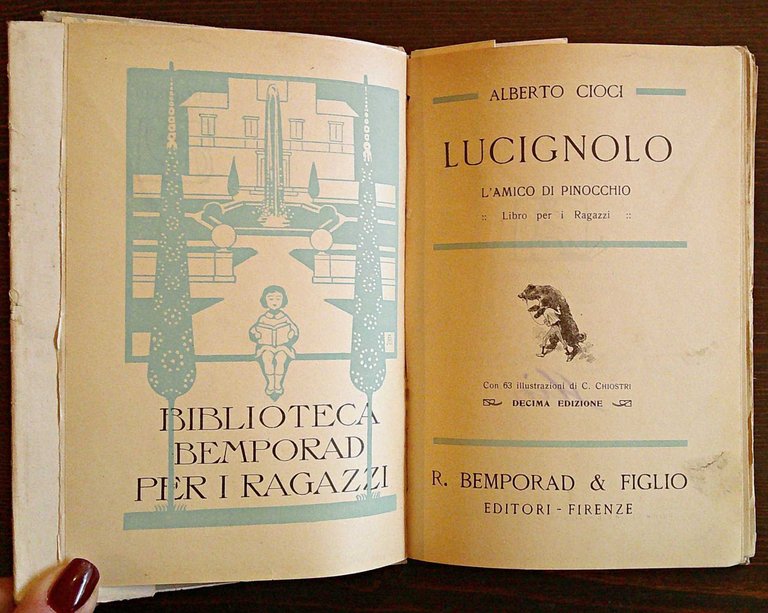 LUCIGNOLO L'AMICO DI PINOCCHIO - Bibl. Bemporad per i Ragazzi, …