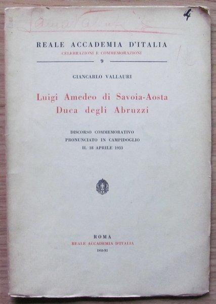 LUIGI AMEDEO DI SAVOIA DUCA DEGLI ABRUZZI - Reale Accademia …