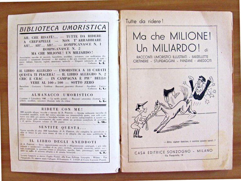 MA CHE MILIONE! UN MILIARDO! - Collana Biblioteca Umoristica N.8