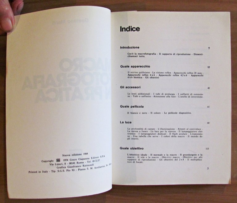 MACRO FOTOGRAFIA IN PRATICA, 1984