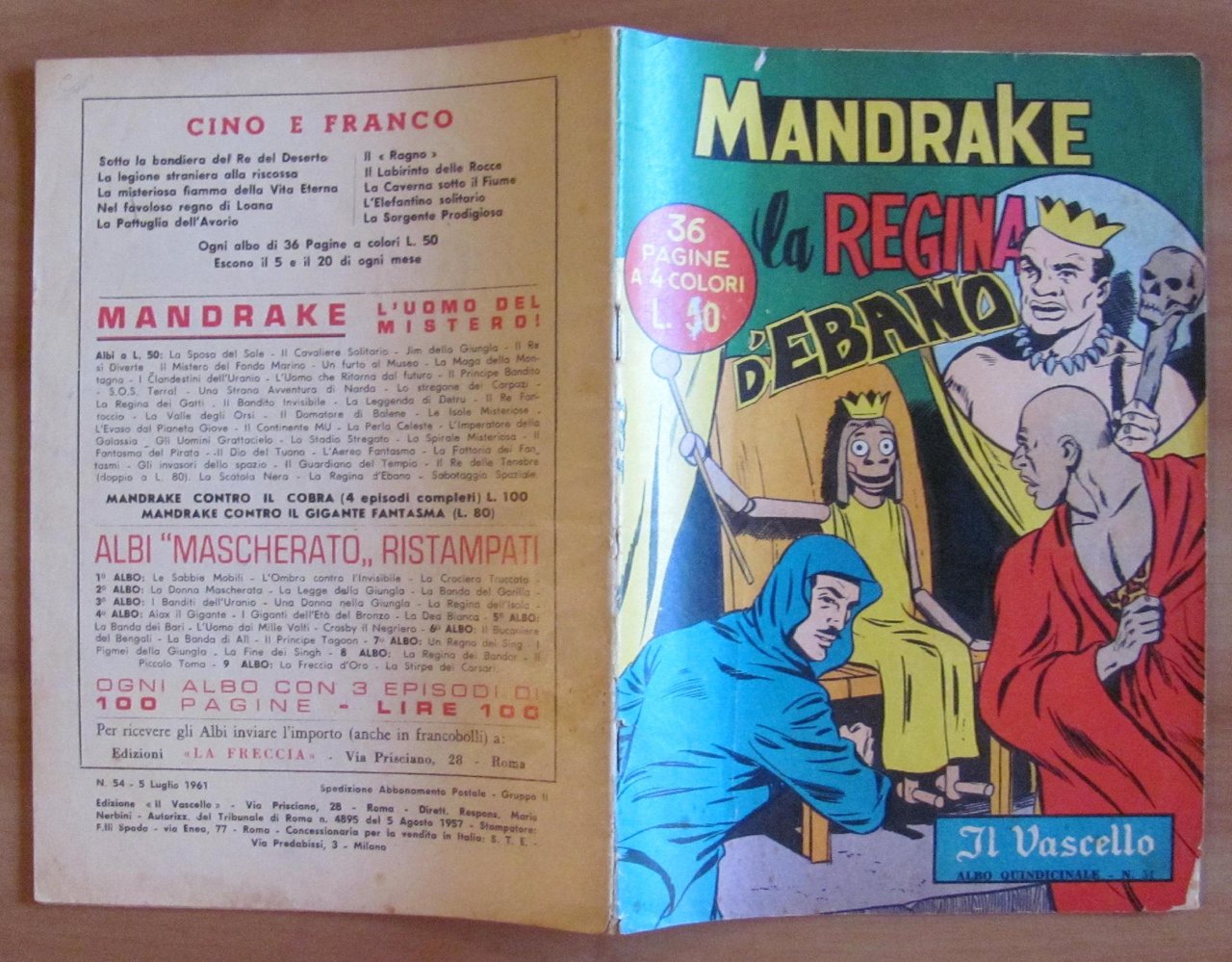 MANDRAKE - IL VASCELLO N.54 del 5 Luglio 1961 - …