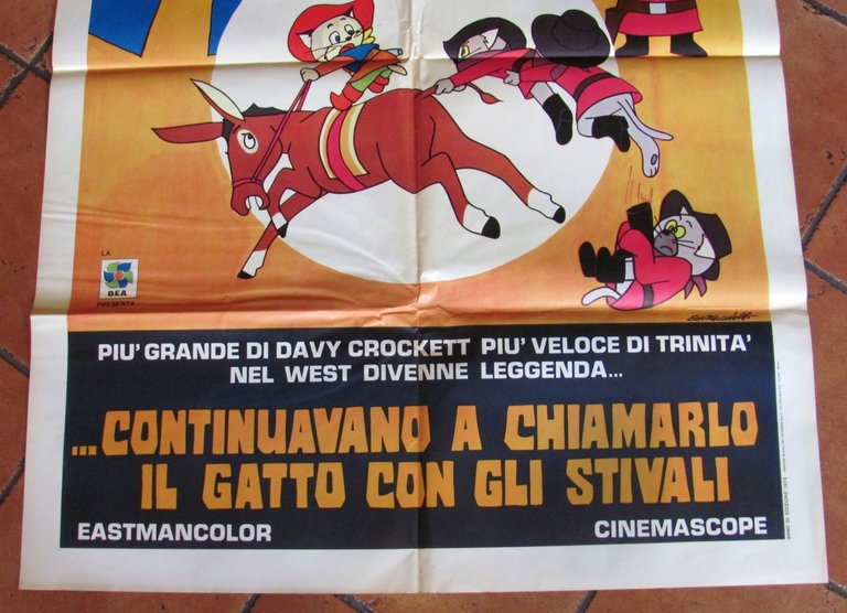 Manifesto CONTINUAVANO A CHIAMARLO IL GATTO CON GLI STIVALI, 1972 …