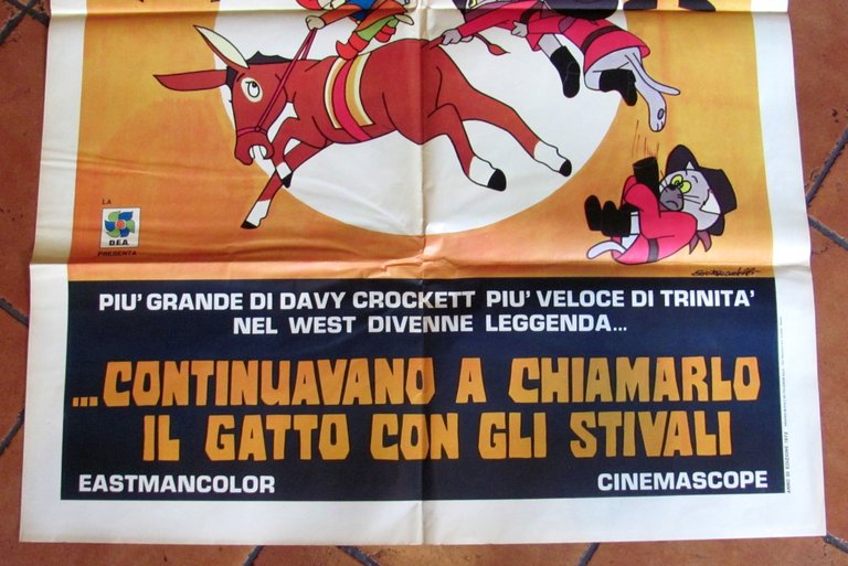 Manifesto CONTINUAVANO A CHIAMARLO IL GATTO CON GLI STIVALI, 1972 …