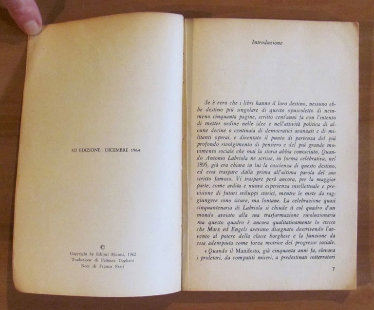 MANIFESTO DEL PARTITO COMUNISTA - Piccola Biblioteca Marxista