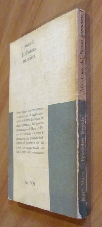 MANIFESTO DEL PARTITO COMUNISTA - Piccola Biblioteca Marxista