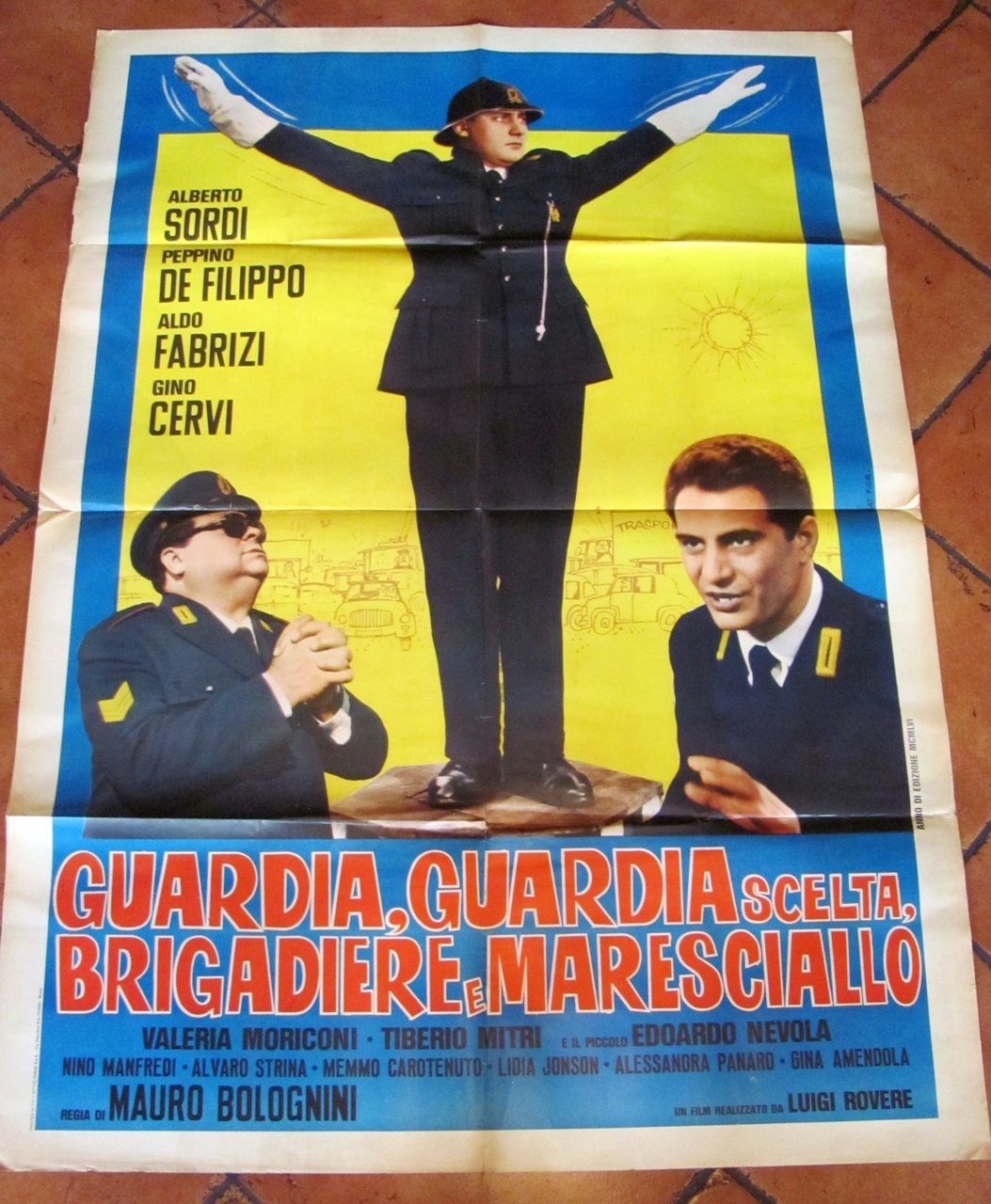 Manifesto GUARDIA, GUARDIA SCELTA, BRIGADIERE E MARESCIALLO Alberto SORDI 1956