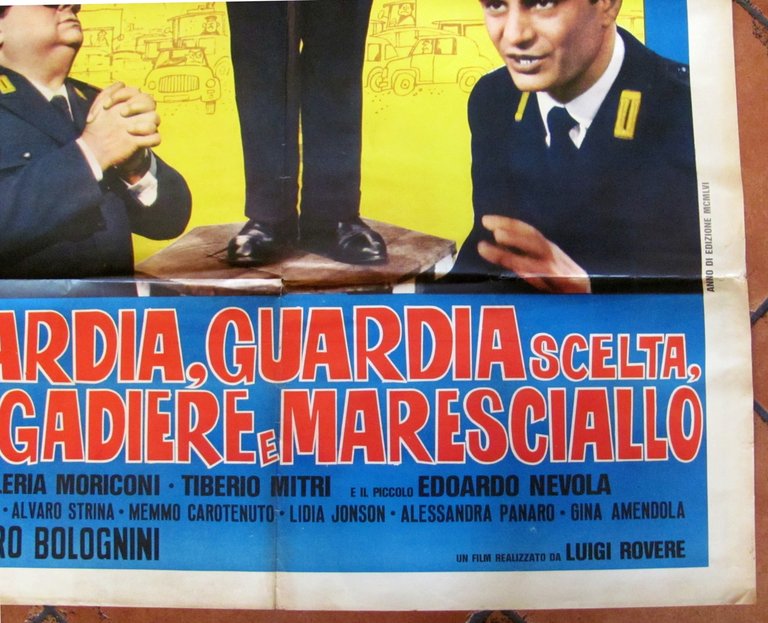 Manifesto GUARDIA, GUARDIA SCELTA, BRIGADIERE E MARESCIALLO Alberto SORDI 1956