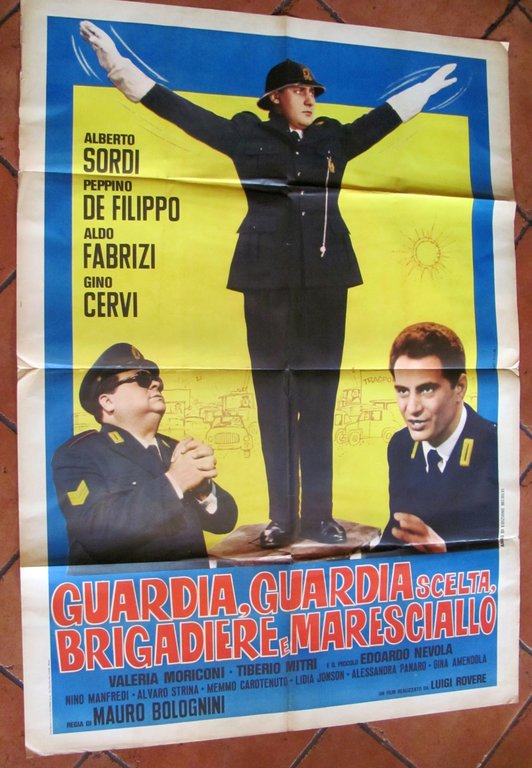 Manifesto GUARDIA, GUARDIA SCELTA, BRIGADIERE E MARESCIALLO Alberto SORDI 1956