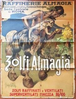 Manifesto Pubblicitario Raffinerie Zolfi Almagia