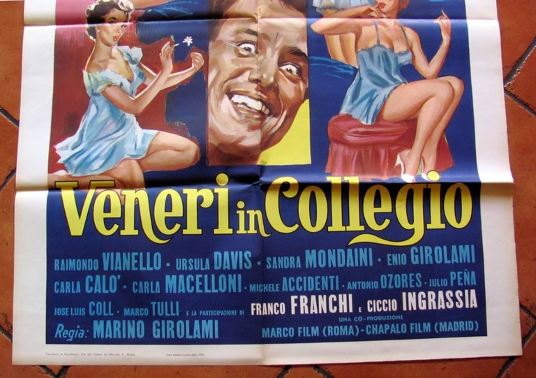 Manifesto Veneri in Collegio con Vianello, Mondaini, Franchi e Ingrassia, …