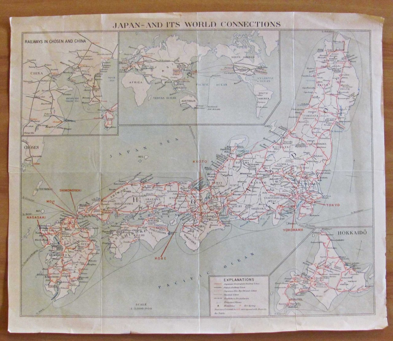 Mappa JAPAN AND ITS WORLD CONNECTIONS, anni '30