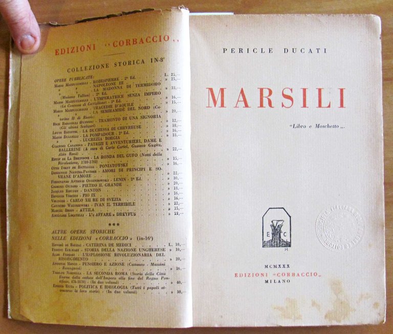 MARSILI - Libro e Moschetto, I ed. 1930 | Immagine Gallery 2