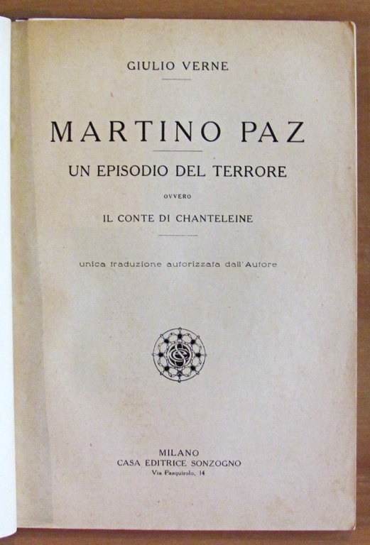 MARTINO PAZ - Un episodio del terrore, ovvero Il Conte …