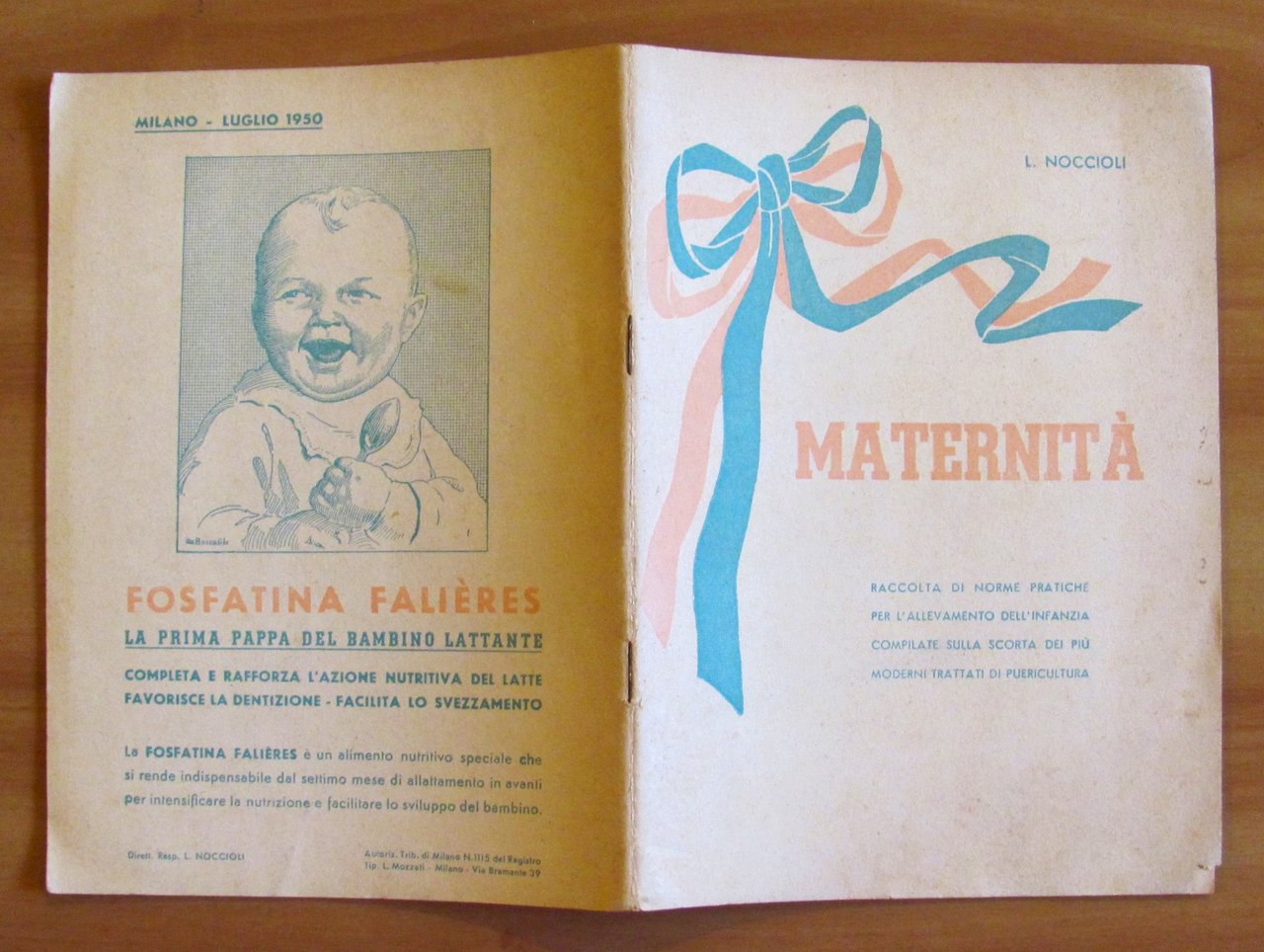 MATERNITA' - Pubblicazione Omaggio Fosfatina Falieres, 1950 - ill. BOCCASILE