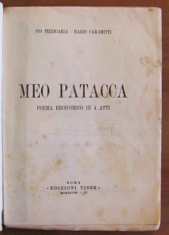 MEO PATACCA - Poema eroicomico in 4 atti