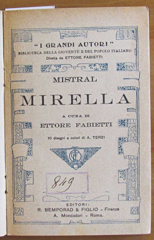 MIRELLA - Coll I Grandi Autori, 1920 - ill. TERZI | Immagine Gallery 2