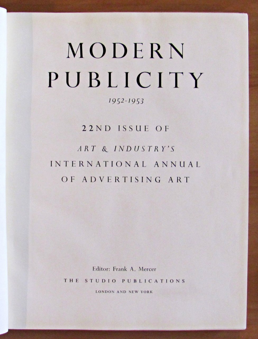 MODERN PUBLICITY - 1952-1953 N.22.