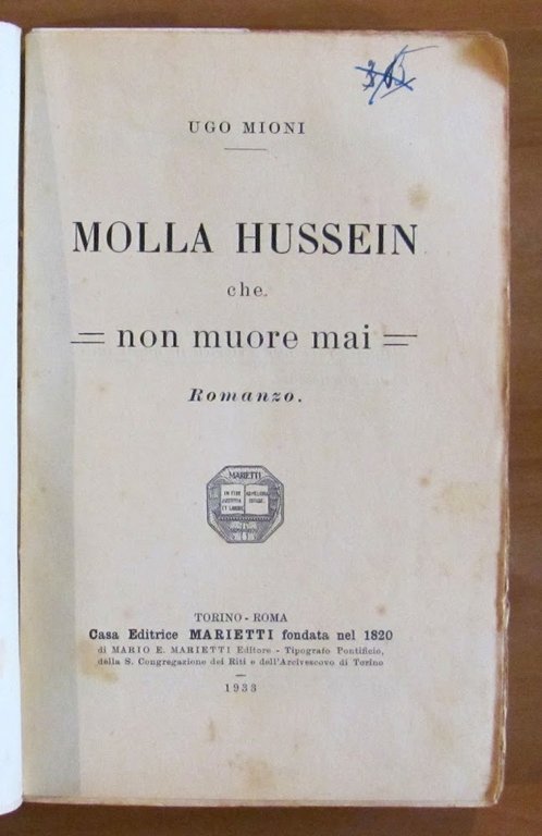 MOLLA HUSSEIN CHE NON MUORE MAI, 1933 - ill. EDEL