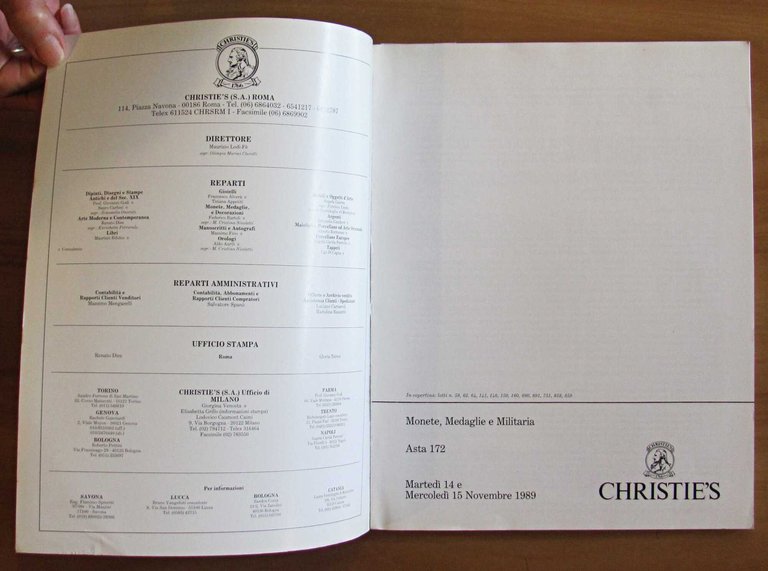 MONETE, MEDAGLIE E MILITARIA - Asta Christie's, 1989 | Immagine Gallery 2
