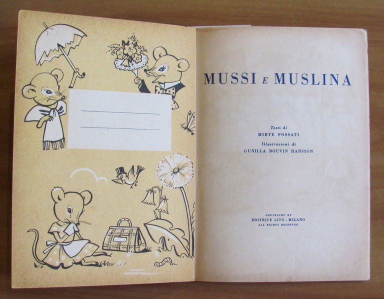 MUSSI E MUSLINA, anni '60 - ill. Gunilla Bouvin HANSSON