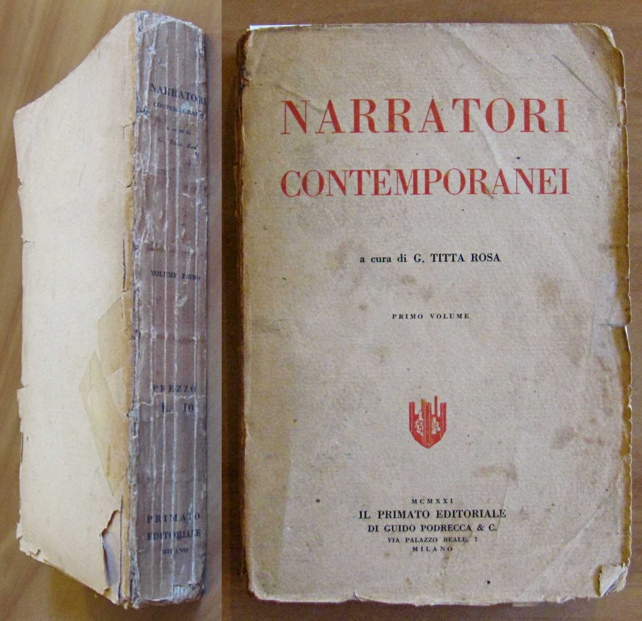 NARRATORI CONTEMPORANEI Primo Volume, 1921 | Immagine principale