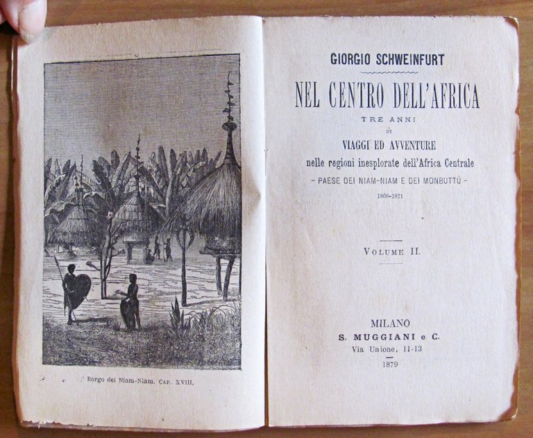 NEL CENTRO DELL'AFRICA - 3 Volumi, Non Completo, 1879