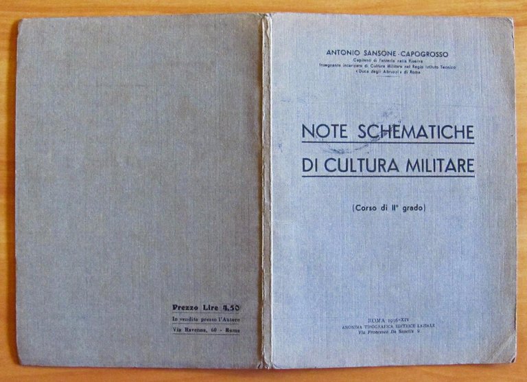 NOTE SCHEMATICHE DI CULTURA MILITARE (CORSO DI II GRADO)