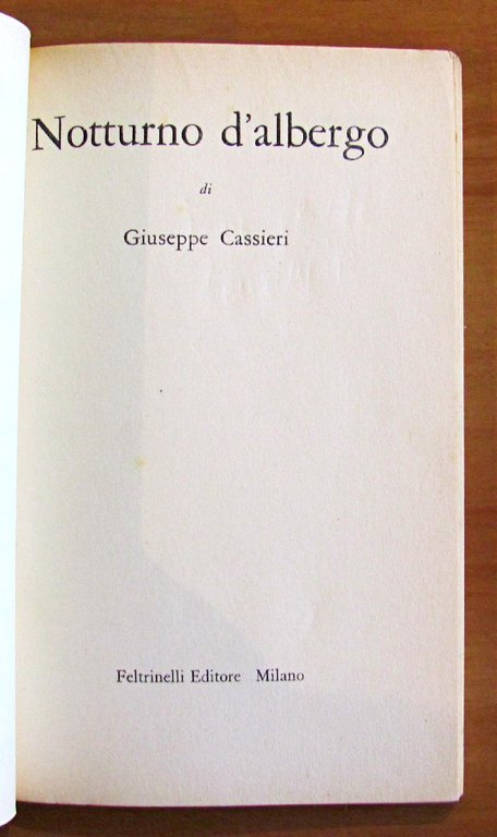 NOTTURNO D'ALBERGO - Collana Universale Economica 331, I ed. 1961