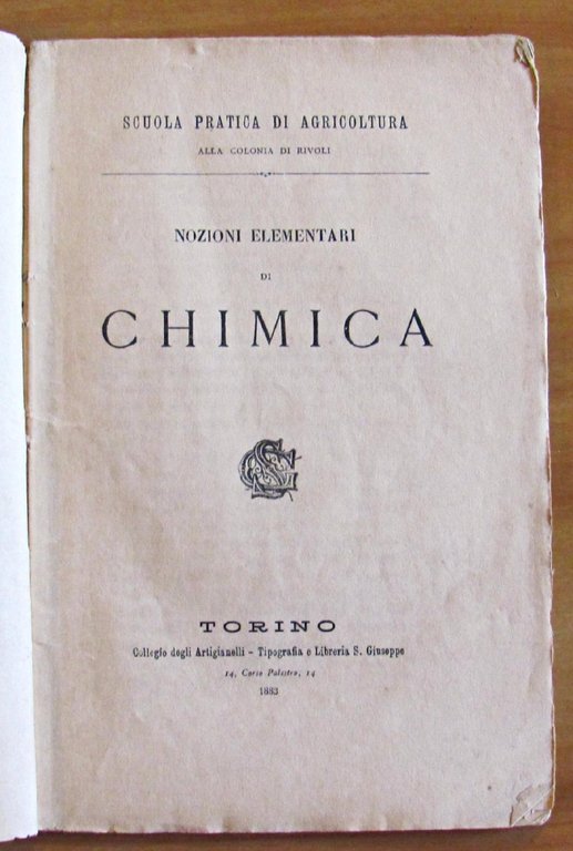 NOZIONI ELEMENTARI DI CHIMICA